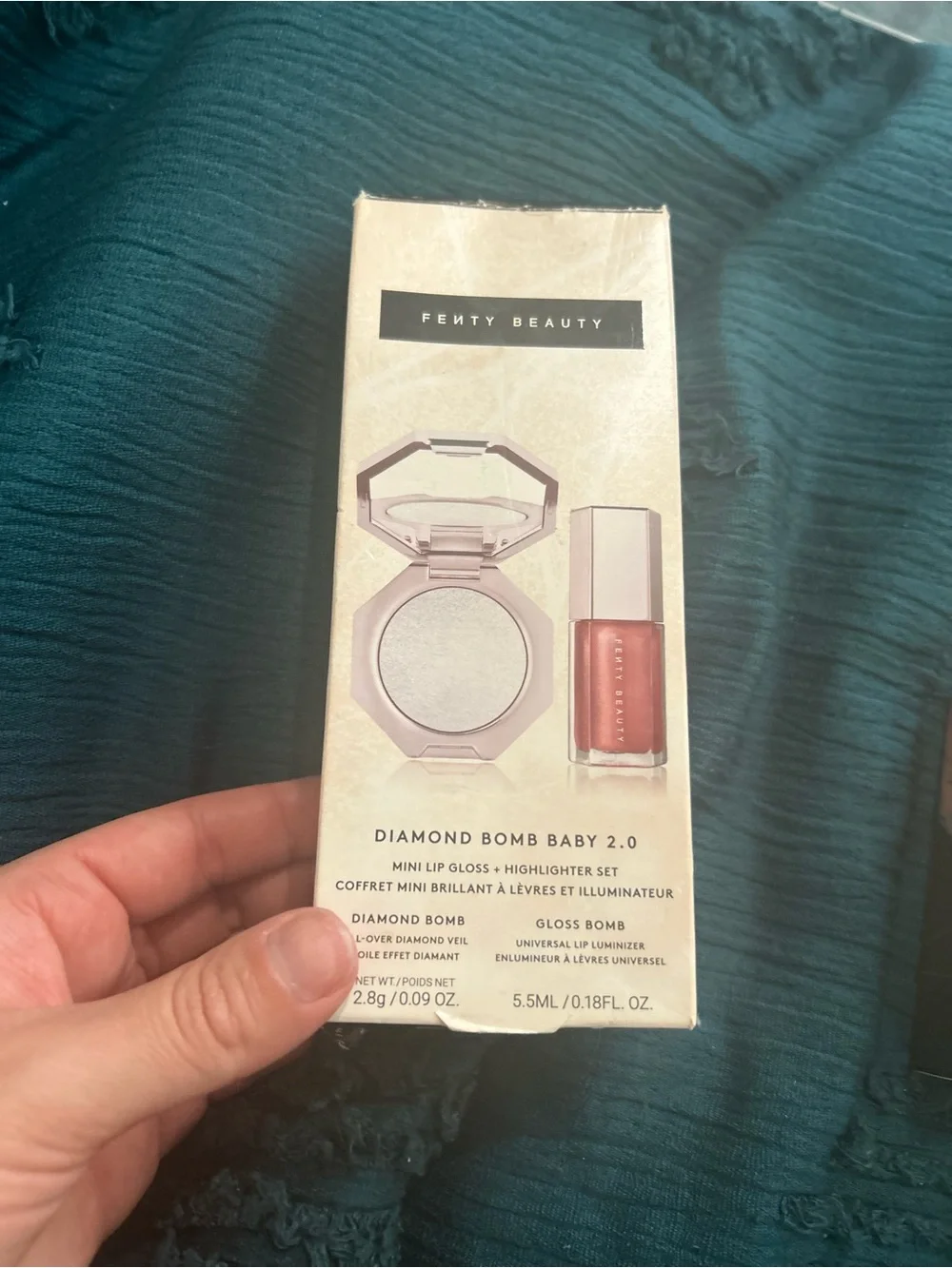 Fenty Beauty Diamond Bomb Baby 2.0 Pink Highlighter & Rose Gloss Set